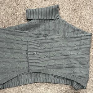 SHEIN Dark Gray Cable Knit Turtleneck Sweater